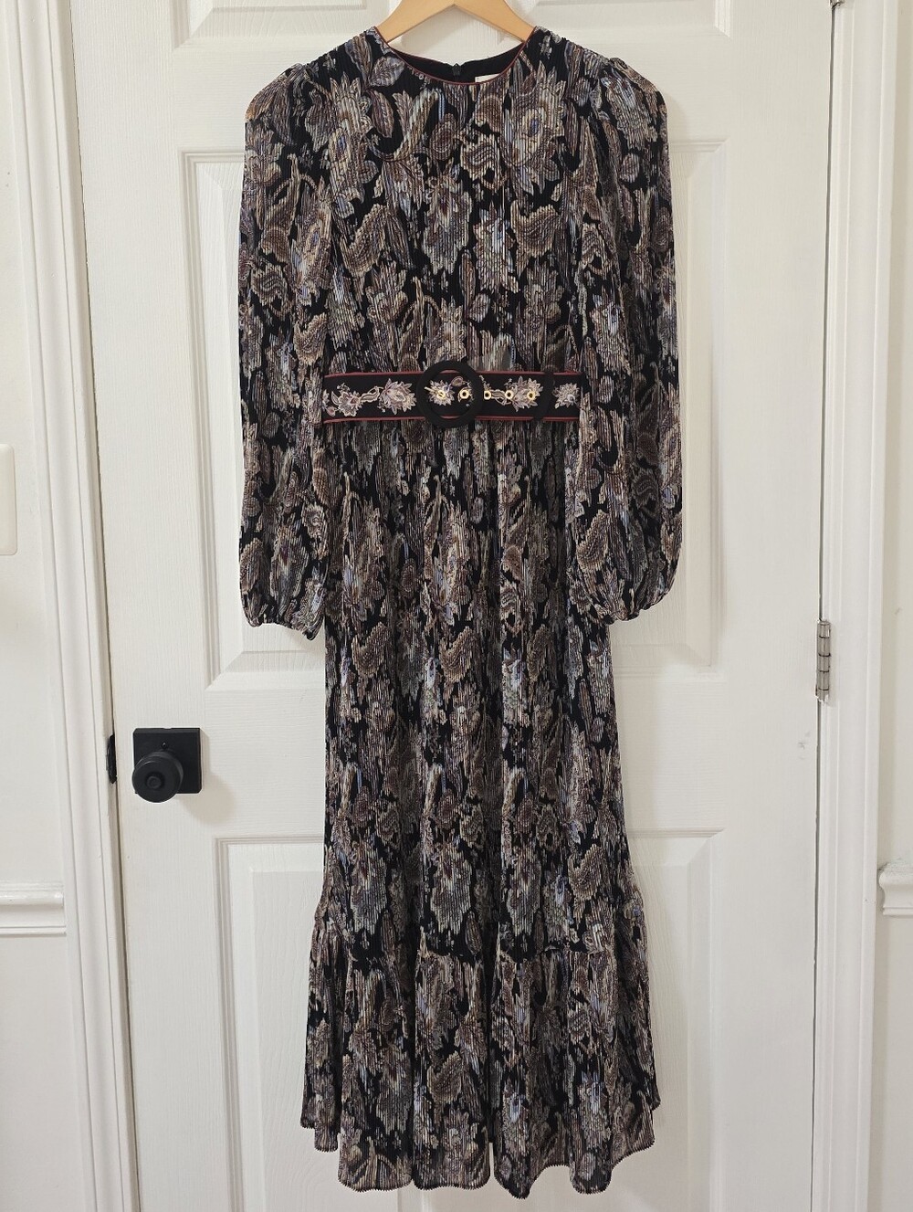 Zimmermann Ladybeetle Pleated Belted Maxi Dress Size 4 - Picture 2 of 9